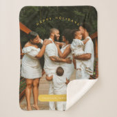 ゴールデンカスタムフォトファミリークリスマス シェルパブランケット (正面)