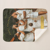 ゴールデンカスタムフォトファミリークリスマス シェルパブランケット (正面(横))