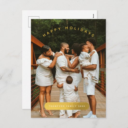 ゴールデンカスタムフォトファミリークリスマス シーズンポストカード (正面/裏面)