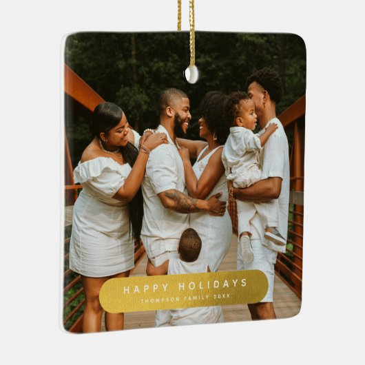 ゴールデンカスタムフォトファミリー セラミックオーナメント (右)