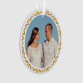 ゴールデンカスタムフレーム付きフォト オーナメント (正面)