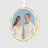 ゴールデンカスタムフレーム付きフォト オーナメント (正面)