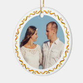 ゴールデンカスタムフレーム付きフォト セラミックオーナメント (左)