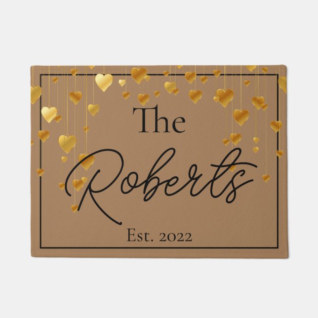 ゴールデンカスタム引っ越し祝いパーティー |新しいホーム |ようこそ ドアマット (正面)