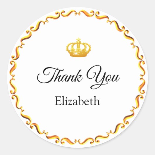 ゴールデンカスタム&ホワイトにクラウンロゴありがとう ラウンドシール (正面)