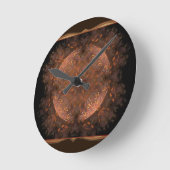 ゴールデンカッパー抽象芸術きらめく ラウンド壁時計 (傾斜)