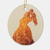 ゴールデンカップル、キス、ロマンスオーナメント セラミックオーナメント (左)