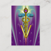 ゴールデンカドゥセウス獣医シンボルパープルパール 名刺 (裏面)