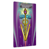 ゴールデンカドゥセウス獣医シンボル/パープルグリーン クリップボード (右)