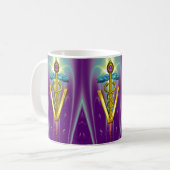 ゴールデンカドゥセウス獣医シンボル/パープルグリーン コーヒーマグカップ (正面左)
