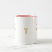 ゴールデンカドゥーセスシンボル&登録ナースモノグラム ツートーンマグカップ (中央)