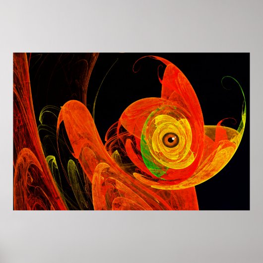 ゴールデンカメレオンアットドーンフラクタルアート ポスター (正面)