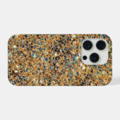 ゴールデンカラフルグリッター iPhoneケース (裏面横)