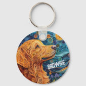 ゴールデンカラフルレトリエバードッグポートレート キーホルダー (裏面)