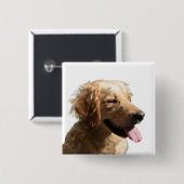 ゴールデンカラフルレトリバーボタン 缶バッジ (正面&裏面)