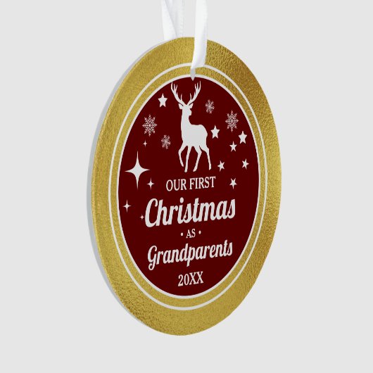 ゴールデンカラーグランドペアレントの初めてのクリスマス オーナメント (正面)