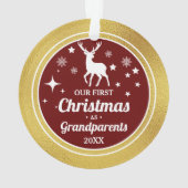 ゴールデンカラーグランドペアレントの初めてのクリスマス オーナメント (裏面)