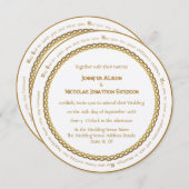 ゴールデンカラーケルト結び目模様 – アイリ結婚ッシュ賛美ズ 招待状 (正面/裏面)