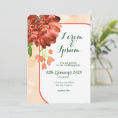 ゴールデンカラーシンプル結婚披露宴招待状カード 招待状 (スタンド正面)