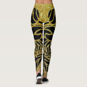 ゴールデンカラーゼブラレトロアニマルプリントレギンス レギンス (裏面)