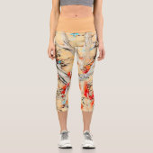 ゴールデンカラー抽象芸術カプリレギンス カプリレギンス (正面)