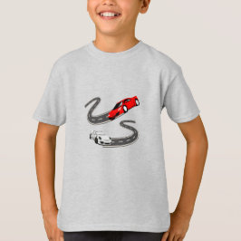 ゴールデンカーのプリントがかっこいいブルーのキッズTシャツ Tシャツ