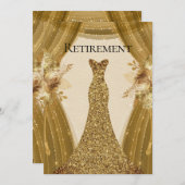 ゴールデンカーテンフローラドレス退職パーティー 招待状 (正面/裏面)