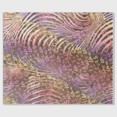 ゴールデンカーブネオン花模様Xマスラッピング紙 ラッピングペーパー (フラット)