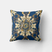 ゴールデンカール、東洋のヴィンテージパターン。 クッション (裏面)