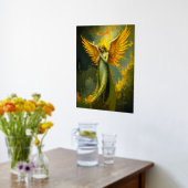 ゴールデンガーディアンエンジェル – Ethereal Digital 絵を描's 箔ポスター (レイダウン (キッチン))