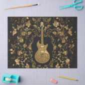 ゴールデンガーデンにゴールデンギターをブラック 薄葉紙 (クラフト)