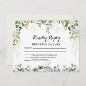 ゴールデンガーデンガラ：私たちの植物学へのRSVP 出欠カード (正面/裏面)