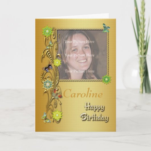 ゴールデンガーデンフォト誕生日カード カード (正面)