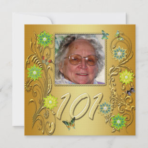 ゴールデンガーデン101th誕生日パーティーの招待 招待状