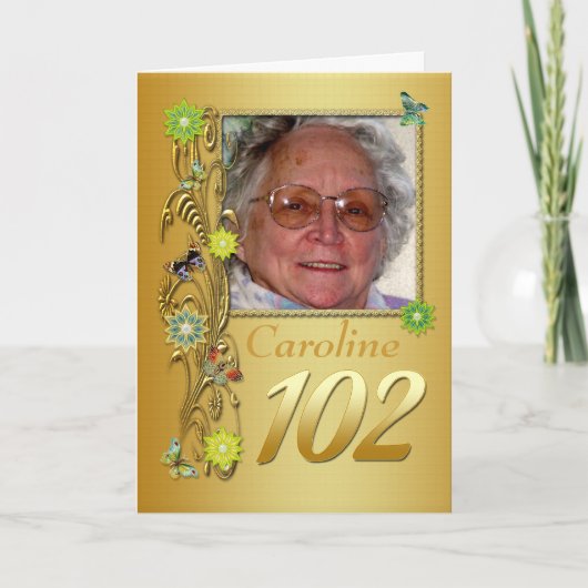 ゴールデンガーデン102ndフォト誕生日カード カード (正面)
