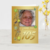 ゴールデンガーデン105thフォト誕生日カード カード (黄色い花)