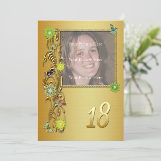 ゴールデンガーデン18th誕生日パーティーの招待 招待状 (スタンド正面)