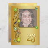 ゴールデンガーデン23rd誕生日パーティーへの招待 招待状 (正面/裏面)