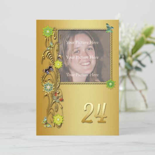 ゴールデンガーデン24th誕生日パーティーの招待 招待状 (スタンド正面)