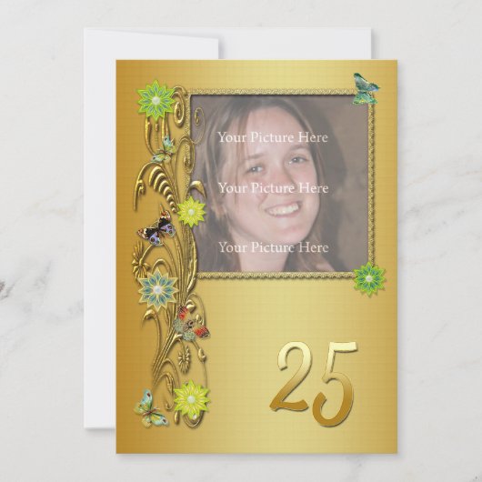 ゴールデンガーデン25th誕生日パーティーの招待 招待状 (正面)