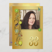 ゴールデンガーデン33rd誕生日パーティーへの招待 招待状 (正面/裏面)