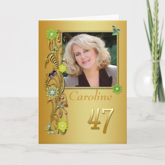 ゴールデンガーデン47thフォト誕生日カード カード (正面)