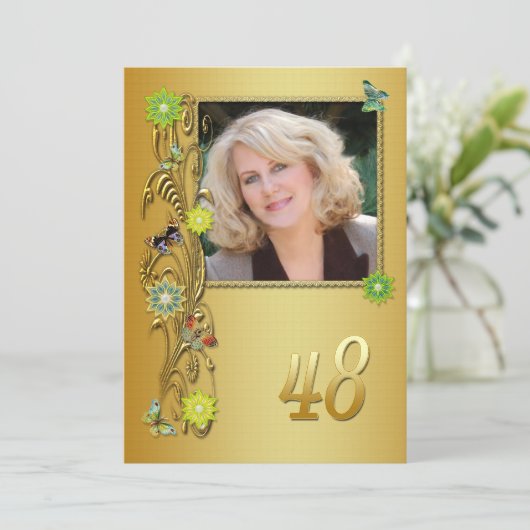 ゴールデンガーデン48th誕生日パーティーの招待 招待状 (スタンド正面)