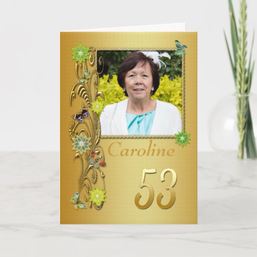 ゴールデンガーデン53rdフォト誕生日カード カード (正面)