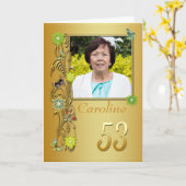 ゴールデンガーデン53rdフォト誕生日カード カード (黄色い花)