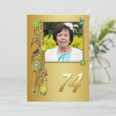ゴールデンガーデン74歳の誕生日パーティー招待状 招待状 (スタンド正面)