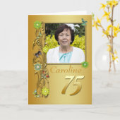 ゴールデンガーデン75thフォト誕生日カード カード (黄色い花)