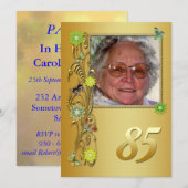 ゴールデンガーデン85歳誕生日パーティーの招待状 招待状 (正面/裏面)