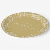 ゴールデンガーデン フローラル ブライダルシャワー ペーパープレート (アングル)