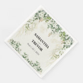 ゴールデンガーデン：植物の至福の結婚式用ナプキン (コーナー)